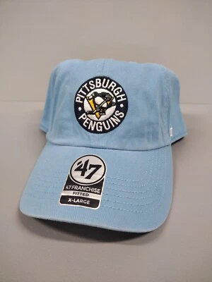 Pittsburgh Penguins '47 Brand Franchise Vintage Fitted Blue Stretch XL Hat NWT - Image 1 of 4