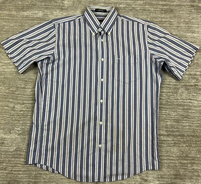 Kirkland Signature Shirt Mens Medium Striped Button Down Short Sleeve Non-Iron - Image 1 of 4