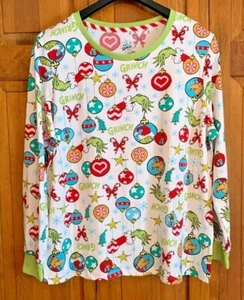 Pijama/top de salón para mujer Dr. Seuss The Grinch L/S blanco - M (8-10) o L (12-14) - Imagen 1 de 4