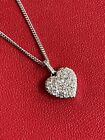1ct Diamond Necklace Heart in 18ct White Gold with 18 Inch Chain Hallmarked