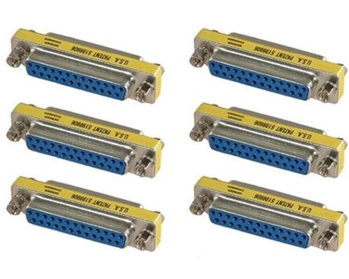 6 Pack DB25 Serial D-Sub Female to Female Adapter Gender Changer Coupler - Image 1 of 1