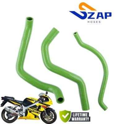 Manguera de refrigerante de silicona verde radiador para Suzuki GSXR 750 2000 2001 2002 2003 Foto 1 de 4