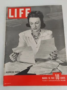 Life Magazine March 10, 1941 WWII LaGuardia Nazi Germany Soda Jerk Coke #15769 - Imagen 1 de 12