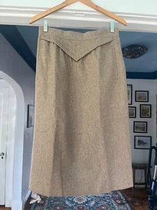 cocoa-taupe wool Escada skirt sz 40 - Picture 1 of 7