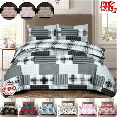 4 Piece Luxury Bedding Set Rich Cotton Duvet Cover Fitted Sheet With Pillowcase*