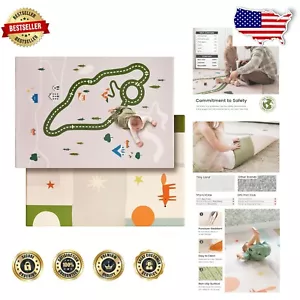 Durable 78" x 55" Baby Crawling Mat - Reversible, Waterproof & Non-Slip Comfort - Picture 1 of 8