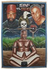African Movie poster Ghanaian cinema hand painted canvas SINS OF THE FATHER