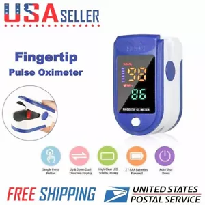 Pulsossimetro da dito misuratore ossigeno nel sangue monitoraggio saturazione frequenza cardiaca US - Foto 1 di 12