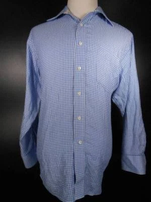 Hermosa Camisa Para Hombre Grande 16 1/2 32/33 Michael Kors Azul Sabueso-Diente Botón Foto 1 de 4