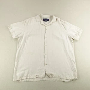 Chubbies Shirt Mens Large Beige Tan Button Up Linen Blend Camp Beach Loop Collar - Picture 1 of 10