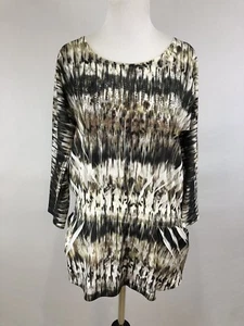 Chico's Gr. 0 mehrfarbig 3/4 Ärmel Schößchen verziert Schmuck Mieder Bluse/Top - Bild 1 von 10