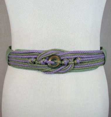 De colección Años 80 90 Grande Teal Trenzado Para Mujer Feo Retro Cuerda Cordón Cinch Cinturón Rebecca's Foto 1 de 4