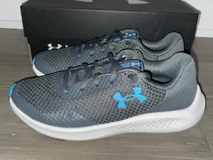 NEW Under Armour BGS Charged Pursuit 3 Running Shoes Size 7 Youth Gray Blue - Picture 1 of 6