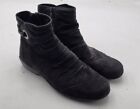 ROMIKA Womens Size 8 US 39 EU Black Leather Slouch Ankle Boots Booties Shoes EUC