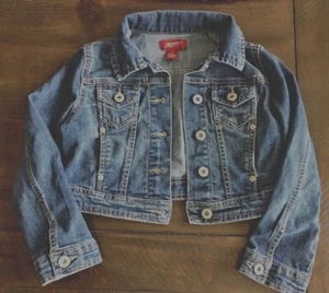 Arizona Girls Jeans Denim Jacket Size S (6/7) Pre-Owned - Fast Free Shipping - Picture 1 of 7