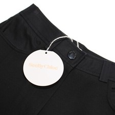 See By Chloe NWT Jean Cut Pants Size S US Solid Black Cotton Blend