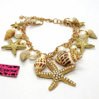 Moda Estrella de Mar Caracola Perla Mujeres Joyería China Pulsera Regalo Foto 1 de 2