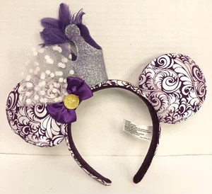 Diadema Orejas de Minnie Mouse Parques Disney Corona Plumas Jubileo Púrpura J3 - Imagen 1 de 2
