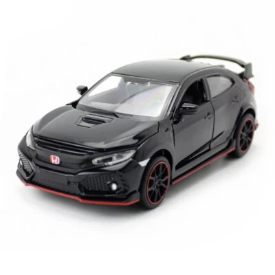 1:32 Honda Civic Type R Model Car Diecast Toy Cars Metal Vehicle Boys Kids Black - Image 1 of 4