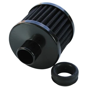 Valve Cover Breather Cap Push In 1"(25mm) Neck Black Top+Element + Grommet - Picture 1 of 4