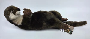 Hansa Handcrafted Plush Mama Sea Otter Floating On Back Stuffed Animal 14" - Picture 1 of 5