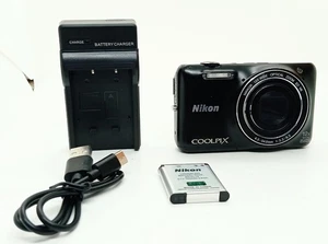 [Near Mint] Nikon COOLPIX S6600 Black Digital Camera 16MP 12x Optical Zoom Japan - Picture 1 of 19