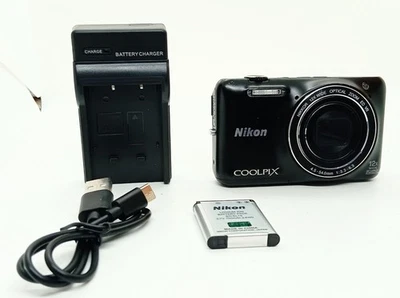 [Near Mint] Nikon COOLPIX S6600 Black Digital Camera 16MP 12x Optical Zoom Japan - Image 1 of 4