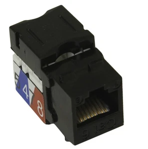 Keystone Jack Insert/Punch-down SLIM - Cat 6 RJ45 Networking  Black - Picture 1 of 2