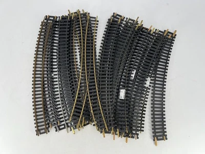 HO 9" 18R Curved Track Lot of 20 Mixed Atlas AHM Tyco Bachmann Brass Nickel Fair - Image 1 of 4