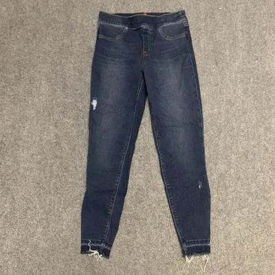 Leggings Spanx para mujer M desgastados, denim elástico lavado medio, dobladillo crudo, 20203R Foto 1 de 4