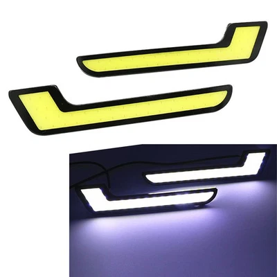 2X Car LED Daytime Running Light DRL Kit Fog Lamp Day Driving Daylight 12V COB - Image 1 of 4