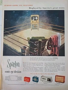 Vintage Sparton Cosmic Eye TV Radios Boxring Werbung - Bild 1 von 1