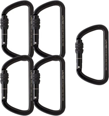 5x Fusion Climb Stahl Karabiner Verschluss Klettern Stahl Screw Lock Key D-Form