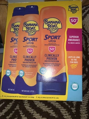 Banana Boat Sport Ultra Protector Solar Paquete de 2 Amplio Espectro FPS 50 Exp. 01/26 Foto 1 de 3