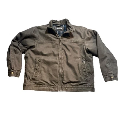 Dri Duck Maverick Jacket Mens Medium Brown Blanket Flannel Lined Work Canvas L - Image 1 of 4