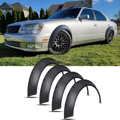 4PCS Fender Flares Wide Body Kit Wheel Arches 4.5" For Lexus LS400 LS460 LS600h - Изображение 1 из 4