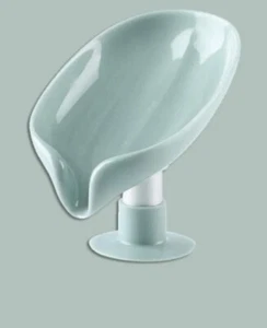 Drain Soap Dish Holder Bar Shower Soaps Self Draining Leaf Shape Soap Box - Picture 1 of 6