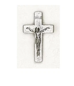 3/4 x 1" Crucifix Pin - Silver Tone - Picture 1 of 1