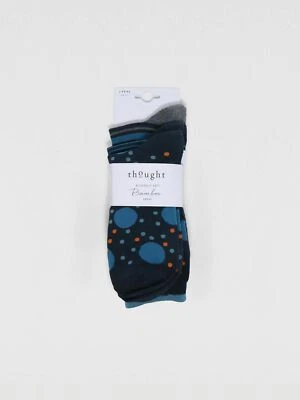 THOUGHT BRAINTREE THOUGHT BAMBOO MENS' GIFT PACK OF 3 SOCKS~EBBON SPOT/STRIPE SBM5835 BNIB
