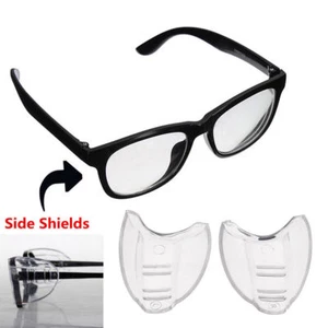 Universal Flexible Protective Clear Cover Side Shields Flap Side For Eye Glasses - Picture 1 of 9