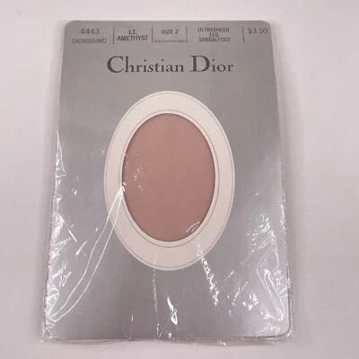 CHRISTIAN DIOR  Ultra Sheer Leg Sandal Foot Pantyhose Sz 2 LT Amethyst - Image 1 of 4