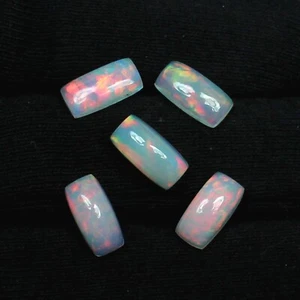 White Opal Gemstone Ethiopian Opal Cabochon Baguette Shape Fire Opal Lot 12x6 MM - Picture 1 of 3