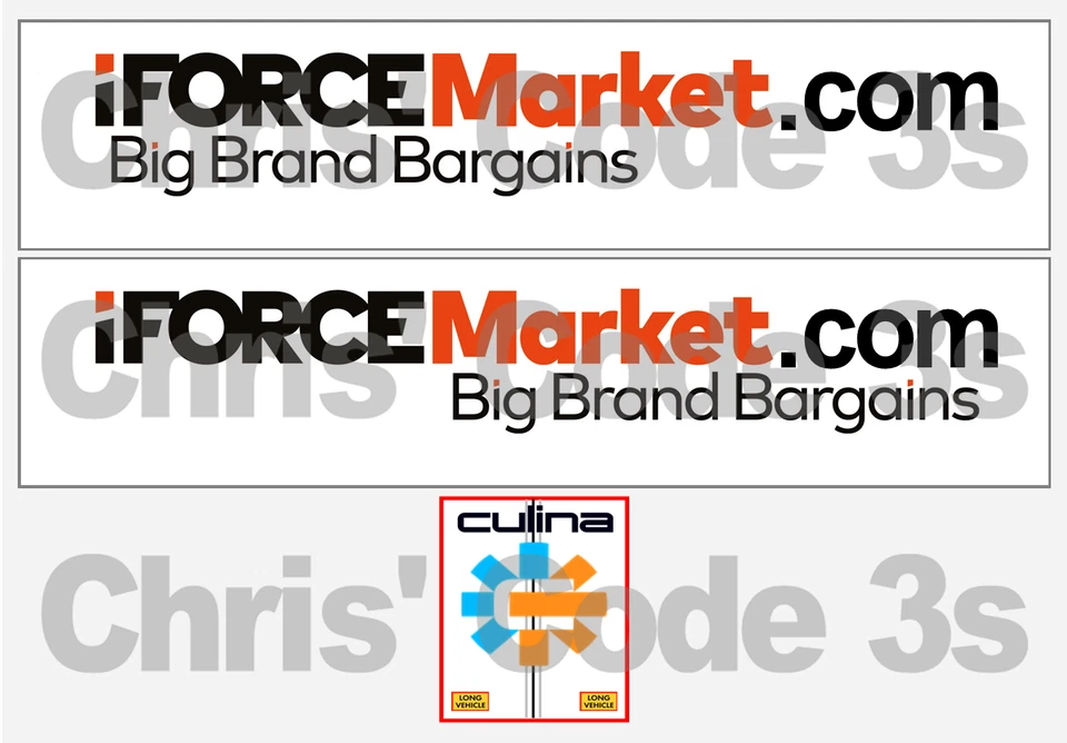 Code 3 Adhesive Trailer Decal - Culina iForce - 1/50 1/64 1/76 1/87 1/148  - Image 1 of 1