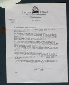 1943 Abraham Lincoln Memorial University Harrogate Tennessee TWO letter set----- - Picture 1 of 1