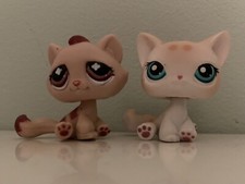 littlest pet shop lot rare cats lps #224 and monopoly cat AUTHENTIC bonbon cat
