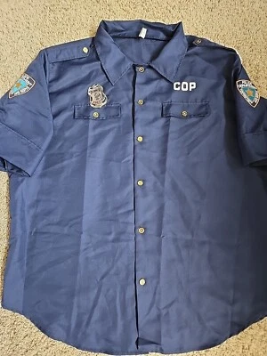 Oficial de Policía Policía Policía Aplicación de la Ley Adulto Plus 2XL Halloween Disfraz Camisa Para Hombres  Foto 1 de 4