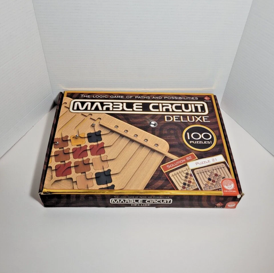 MindWare Wooden Marble Circuit Deluxe Brain Teaser Puzzles Logic Game Wood