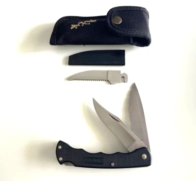 Buck Selector Knife Set 1 Fixed Drop Point 2 Interchangeable Blades USA 1990's - Image 1 of 4