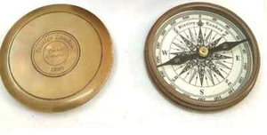Antique Brown Finish Brass 3 Inch Compass Maritime Stanley London 1885 Lot Of 5 - Picture 1 of 4