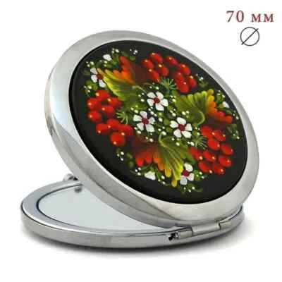 Pocket mirror with Petrykivka painting - Image 1 of 3